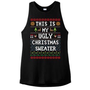 This Is My Ugly Christmas Sweater Party Funny Ladies PosiCharge Tri-Blend Wicking Tank