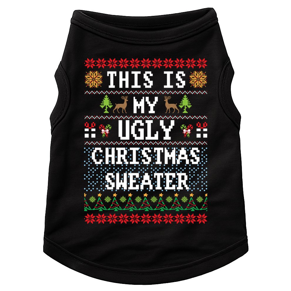 This Is My Ugly Christmas Sweater Party Funny Doggie Tank