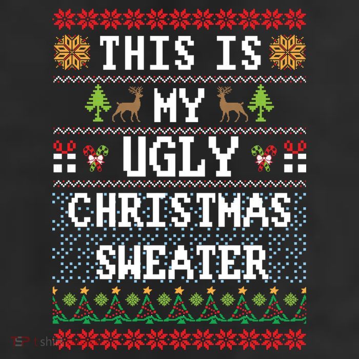 This Is My Ugly Christmas Sweater Party Funny 11oz C Handle Ceramic Mug