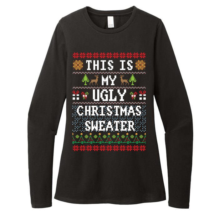 This Is My Ugly Christmas Sweater Party Funny Womens CVC Long Sleeve Shirt