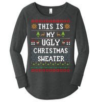 This Is My Ugly Christmas Sweater Party Funny Women's Perfect Tri Tunic Long Sleeve Shirt