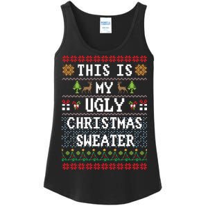 This Is My Ugly Christmas Sweater Party Funny Ladies Essential Tank