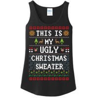 This Is My Ugly Christmas Sweater Party Funny Ladies Essential Tank