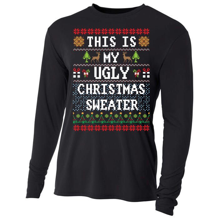 This Is My Ugly Christmas Sweater Party Funny Cooling Performance Long Sleeve Crew