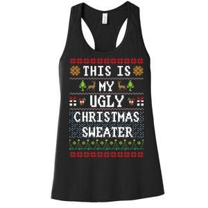 This Is My Ugly Christmas Sweater Party Funny Women's Racerback Tank