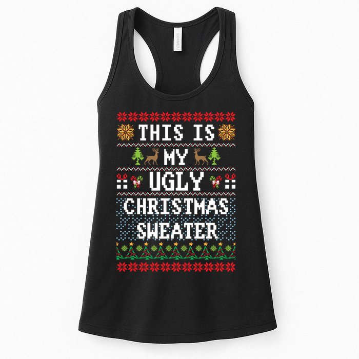 This Is My Ugly Christmas Sweater Party Funny Womens Tank Top