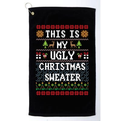 This Is My Ugly Christmas Sweater Party Funny Golf Towel