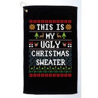 This Is My Ugly Christmas Sweater Party Funny Golf Towel