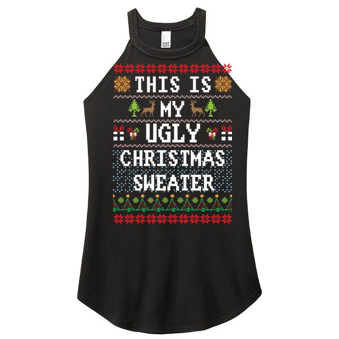 This Is My Ugly Christmas Sweater Party Funny Women's Perfect Tri Rocker Tank