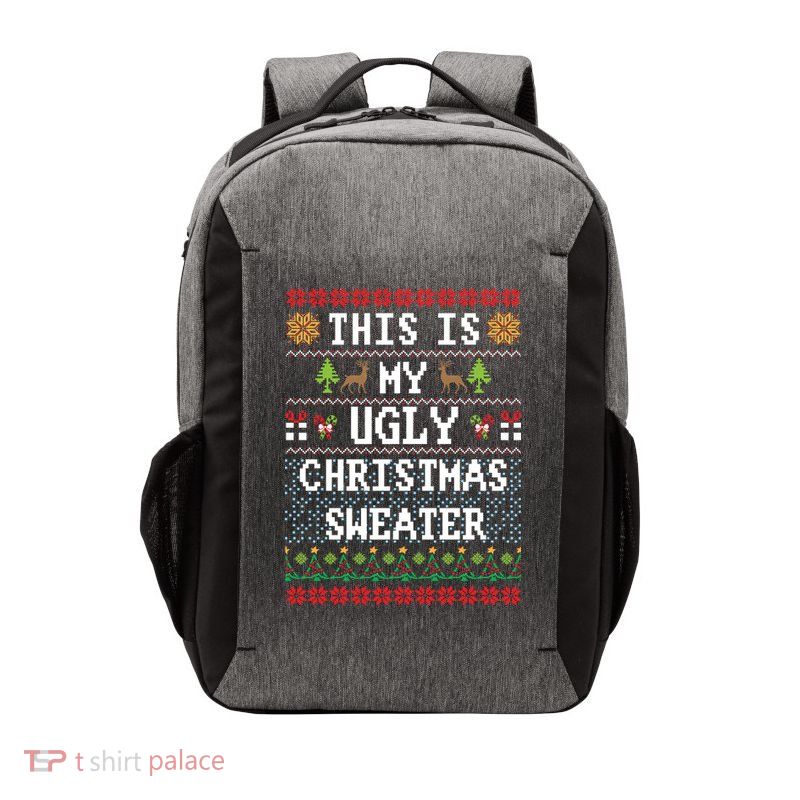This Is My Ugly Christmas Sweater Party Funny Vector Backpack