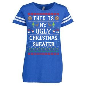 This Is My Ugly Christmas Sweater Party Funny Enza Ladies Jersey Football T-Shirt