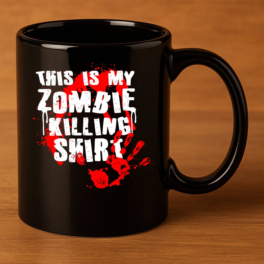 This Is My Zombie Killing Shirt 11oz C Handle Ceramic Mug