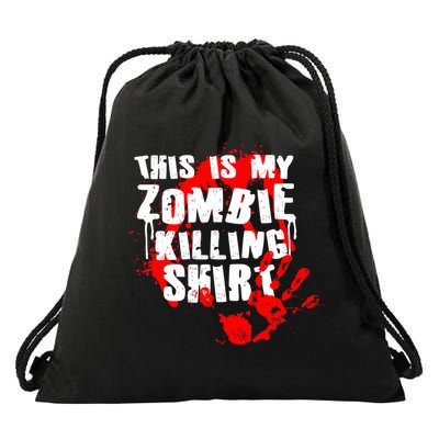 This Is My Zombie Killing Shirt Drawstring Bag