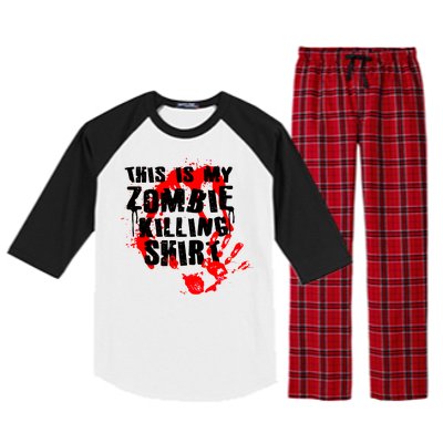 This Is My Zombie Killing Shirt Raglan Sleeve Pajama Set