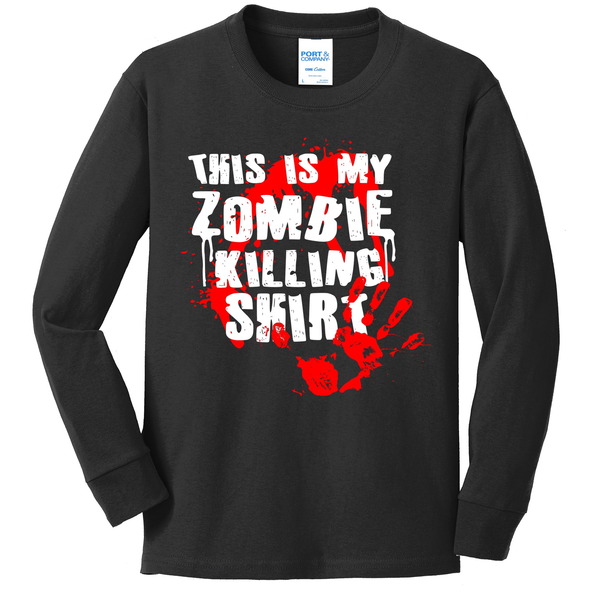 This Is My Zombie Killing Shirt Kids Long Sleeve Shirt