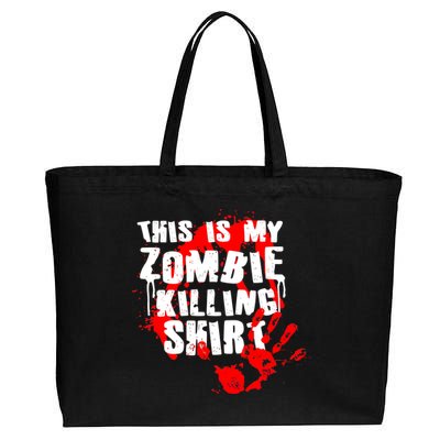 This Is My Zombie Killing Shirt Cotton Canvas Jumbo Tote