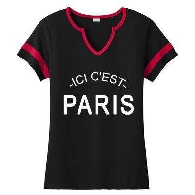 This Is Paris Ici C'est Paris Welcome To Paris Ladies Halftime Notch Neck Tee