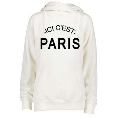 This Is Paris Ici C'est Paris Welcome To Paris Womens Funnel Neck Pullover Hood