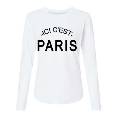 This Is Paris Ici C'est Paris Welcome To Paris Womens Cotton Relaxed Long Sleeve T-Shirt