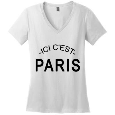 This Is Paris Ici C'est Paris Welcome To Paris Women's V-Neck T-Shirt