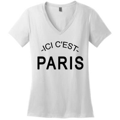 This Is Paris Ici C'est Paris Welcome To Paris Women's V-Neck T-Shirt