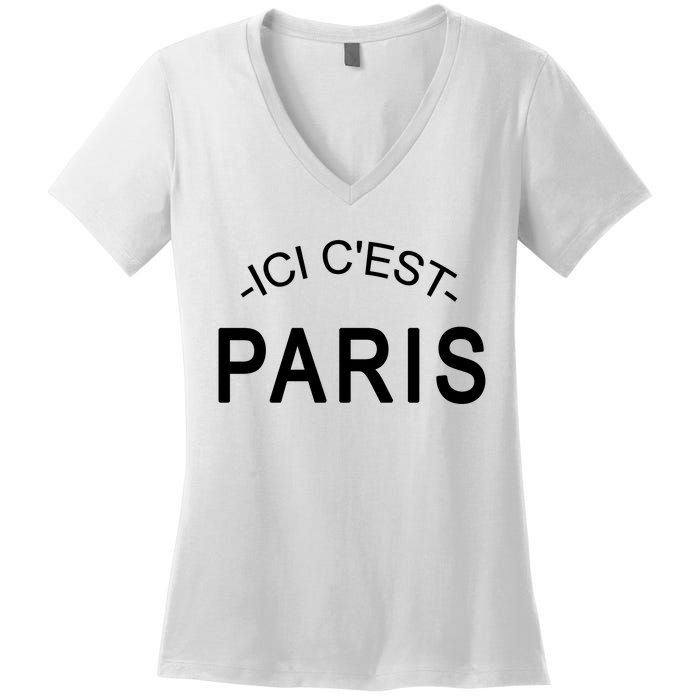 This Is Paris Ici C'est Paris Welcome To Paris Women's V-Neck T-Shirt