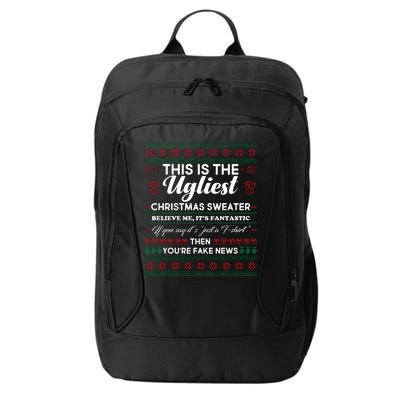 This Is The Ugliest Christmas Sweater Trump City Backpack