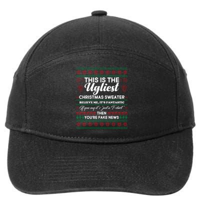 This Is The Ugliest Christmas Sweater Trump 7-Panel Snapback Hat