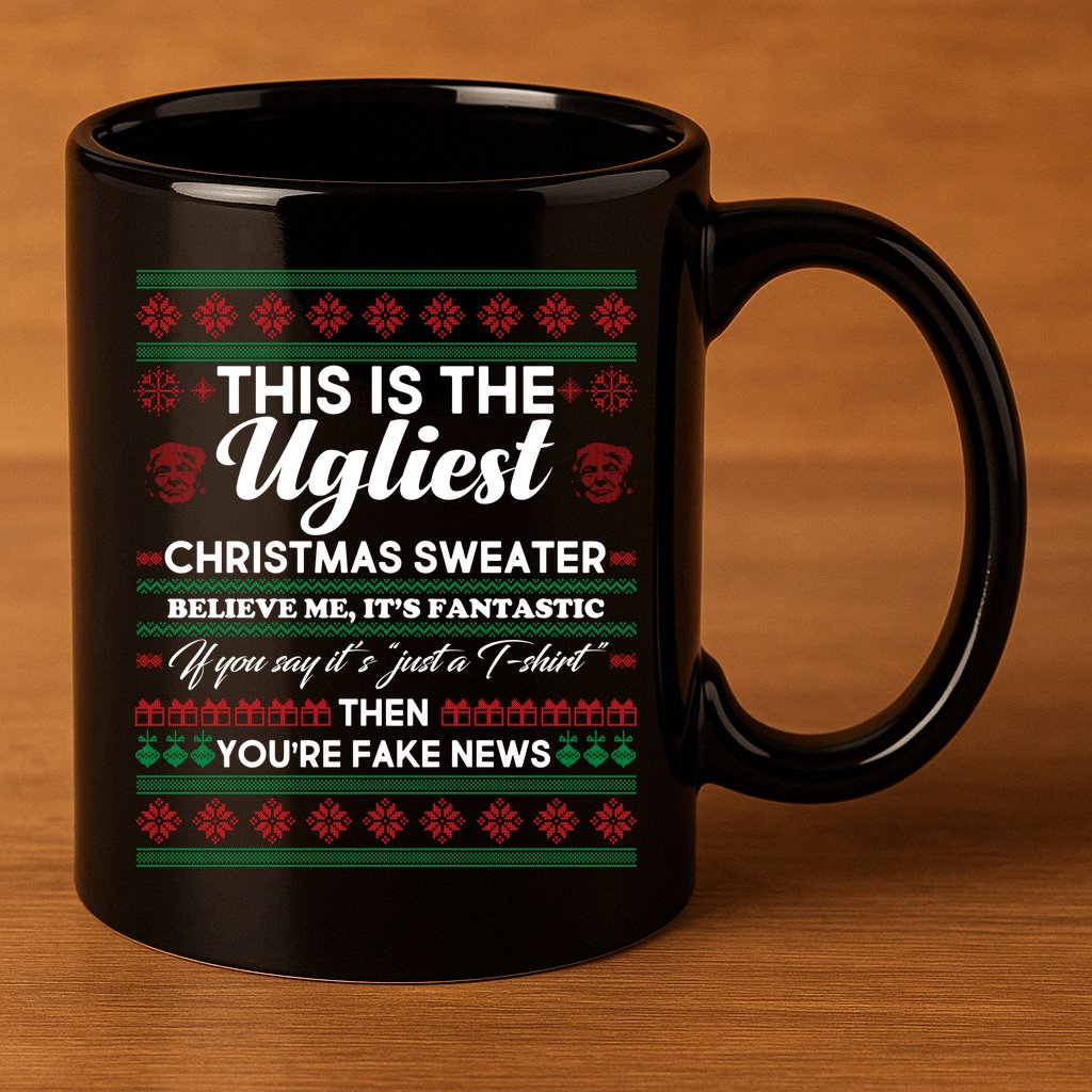 This Is The Ugliest Christmas Sweater Trump 11oz C Handle Ceramic Mug