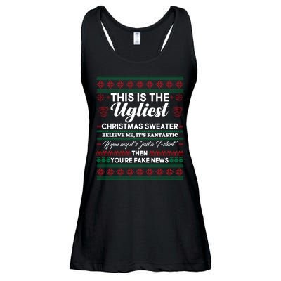This Is The Ugliest Christmas Sweater Trump Ladies Essential Flowy Tank