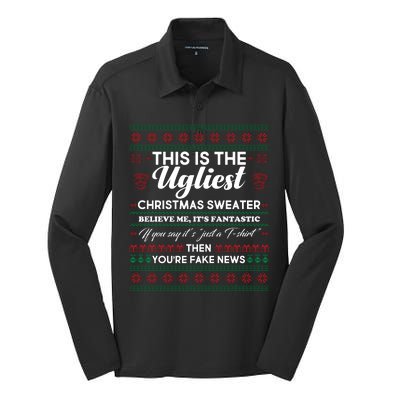 This Is The Ugliest Christmas Sweater Trump Silk Touch Performance Long Sleeve Polo