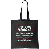 This Is The Ugliest Christmas Sweater Trump Tote Bag