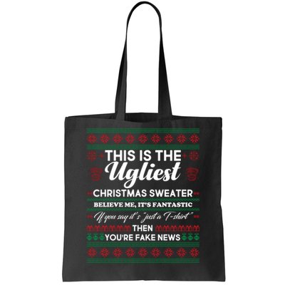 This Is The Ugliest Christmas Sweater Trump Tote Bag