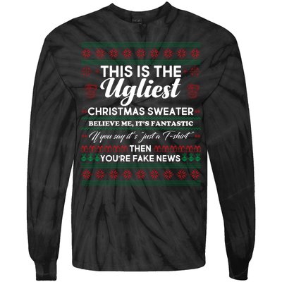 This Is The Ugliest Christmas Sweater Trump Tie-Dye Long Sleeve Shirt