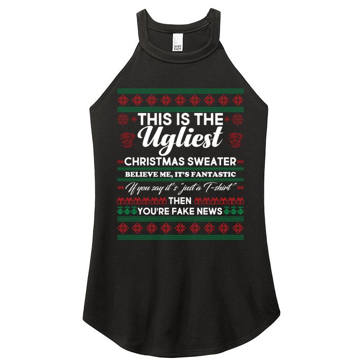 This Is The Ugliest Christmas Sweater Trump Women's Perfect Tri Rocker Tank