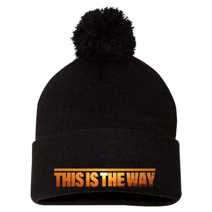 This Is The Way Space Western Pom Pom 12in Knit Beanie