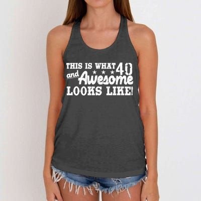 This Is What 40 And Awesome Looks Like Women's Knotted Racerback Tank