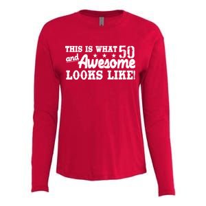 This Is What 50 And Awesome Looks Like  Womens Cotton Relaxed Long Sleeve T-Shirt