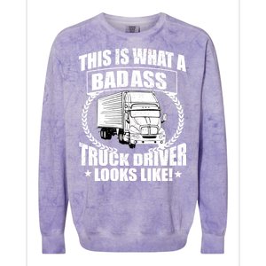 This Is What A Badass Truck Driver Looks Colorblast Crewneck Sweatshirt