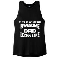 This Is What An Awesome Dad Looks Like Retro Ladies PosiCharge Tri-Blend Wicking Tank