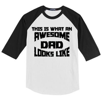 This Is What An Awesome Dad Looks Like Retro Kids Colorblock Raglan Jersey