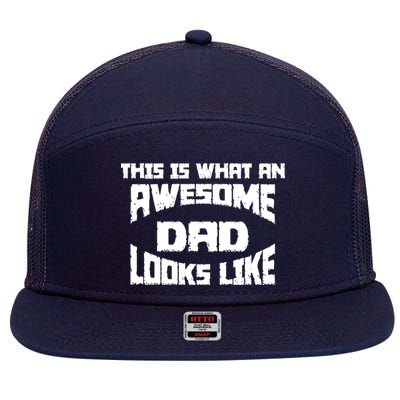 This Is What An Awesome Dad Looks Like Retro 7 Panel Mesh Trucker Snapback Hat