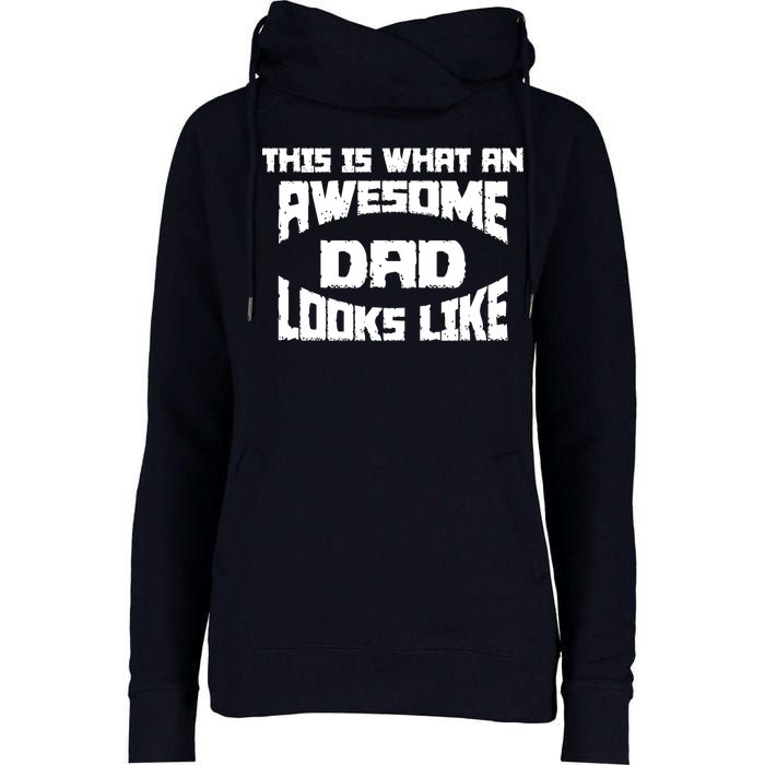 This Is What An Awesome Dad Looks Like Retro Womens Funnel Neck Pullover Hood