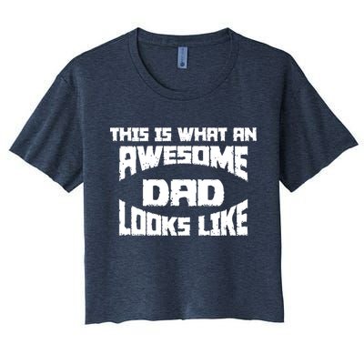 This Is What An Awesome Dad Looks Like Retro Crop Top