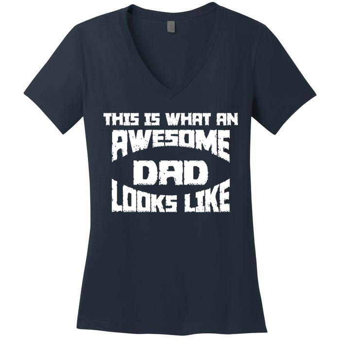 This Is What An Awesome Dad Looks Like Retro Women's V-Neck T-Shirt