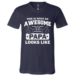 This Is What An Awesome Papa Looks Like V-Neck T-Shirt