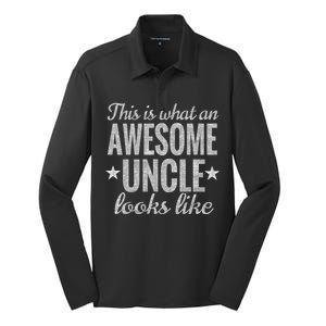 This Is What An Awesome Uncle Looks Like Silk Touch Performance Long Sleeve Polo