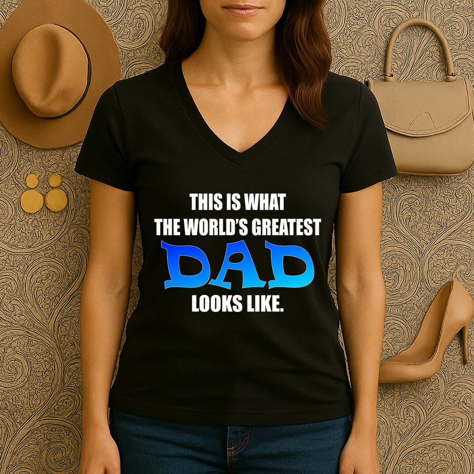 This Is What The World's Greatest Dad Looks Like Women's V-Neck T-Shirt