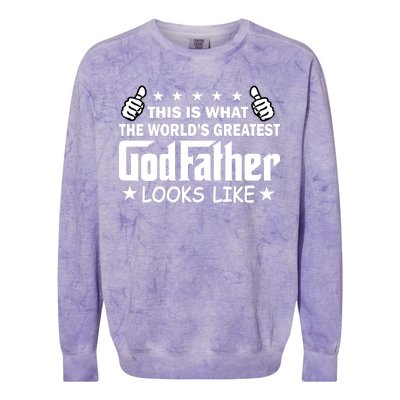 This Is What The World's Greatest GodFather Looks Like Colorblast Crewneck Sweatshirt