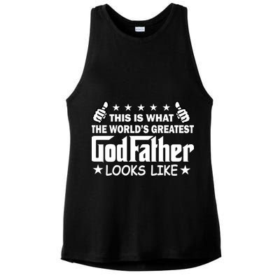 This Is What The World's Greatest GodFather Looks Like Ladies PosiCharge Tri-Blend Wicking Tank